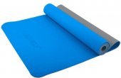Коврик для йоги STARFIT FM-201, TPE, 173х61х0,4 см, синий/серый (УТ-00008846)