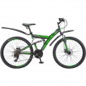 Велосипед Stels Focus MD 26 21-sp (V010) 18, чёрный/зелёный (LU073824)