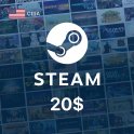 Пополнение электронного кошелька Steam Wallet 20$ (US)