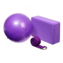 Набор для йоги Sangh блок + ремень + мяч, фиолетовый (2579467)