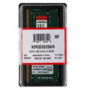 Оперативная память Kingston DDR4 8Gb 3200MHz KVR32S22S8/8 SO-DIMM