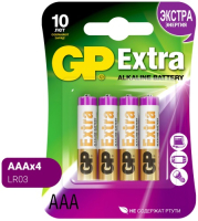 фото Батарейки extra alkaline aaa (lr03), 4 шт. (24ax-cr4) gp