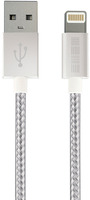 фото Кабель apple lightning - usb 2.0 nylon, 1 м, silver interstep