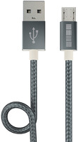 фото Кабель usb 2.0 - microusb 2.0 nylon, 1 м, space gray interstep