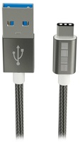 фото Кабель usb 3.0, type c, нейлон, 1 м, space gray (is-dc-typcusnsg-000b201) interstep