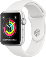 фото Смарт-часы watch s3 42mm silver aluminum case with white sport band apple