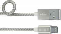 фото Кабель usb-microusb, 2 м, silver (is-dc-mcusbnysl-200b201) interstep