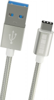 фото Кабель usb 3.0-usb type-c, 2 м, silver (is-dc-typcusbns-200b201) interstep