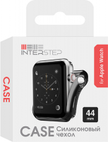 фото Чехол для apple watch, 44mm, спортивный black (hwe-awc44msl-np0001o-k100) interstep