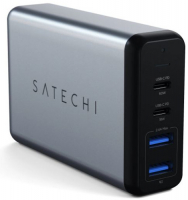 фото Сетевое зарядное устройство 2xusb-a + 2xusb type-c travel charger 75 вт (st-mc2tcam) satechi