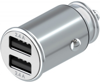 фото Автомобильное зарядное устройство metal: 2xusb, 24w, silver (is-cc-2usbmschg-000b201) interstep