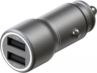 фото Автомобильное зарядное устройство metal: 2xusb + quickcharge 3.0, 30w, dark grey (is-cc-mqchsg30w-000b210) interstep