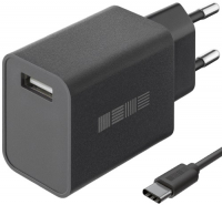 фото Сетевое зарядное устройство new rt: 1xusb 2a, usb/type-c, 1 м, black (is-tc-tc1ubk12w-000b210) interstep