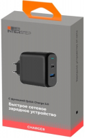 фото Сетевое зарядное устройство pd30w (usb-c) + usb (12w) black (is-tc-pdusbk42w-000b210) interstep