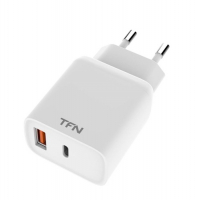 фото Сетевое зарядное устройство rapid+: 2xusb (a+c), qc3.0/pd3.0, 18w white (tfwcqpd18) tfn