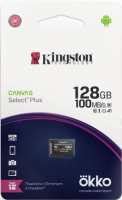 фото Карта памяти microsdxc canvas select plus 128gb + промо okko (sdcs2ok) kingston