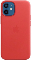 фото Чехол leather magsafe для iphone 12 mini (product)red (mhk73ze/a) apple