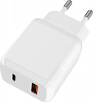 фото Сетевое зарядное устройство usb+type c qc+pd 18w white (tfn-wcrpd18w03)