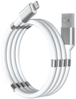 фото Кабель для ipod, iphone, ipad lightning-usb usb 2.0, 1,2 м, с магнитами, белый (is-dc-lgusmgnwh-120b210) interstep