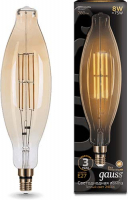 фото Светодиодная лампа filament bt120 6w 780lm 2400к е27 golden straight (155802008) gauss