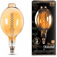 фото Светодиодная лампа filament bt180 8w 620lm 2400к е27 golden flexible (152802008) gauss