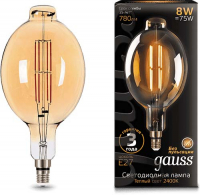 фото Светодиодная лампа filament bt180 8w 780lm 2400к е27 golden straight (151802008) gauss