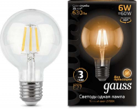 фото Светодиодная лампа filament g95 6w 630lm 2700к е27 (105802106) gauss