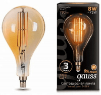 фото Светодиодная лампа filament а160 8w 780lm 2400к е27 golden straight (149802008) gauss