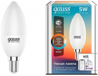 фото Умная лампа smart home dim+cct e14 c37 5w gauss