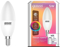 фото Умная лампа smart home rgbw e14 c37 5w 2700-6500k (1190112) gauss