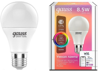 фото Умная лампа smart home rgbw e27 a60 8.5w 2700-6500k (1170112) gauss