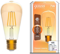 фото Умная лампа smart home dim e27 st64 golden 7w gauss