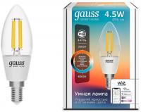 фото Умная лампа smart home dim+cct e14 c35 4,5w 2000-6500к (1250112) gauss