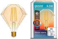 фото Умная лампа smart home dim+cct e27 d.golden 6,5w 2000-5500к gauss