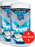 фото Салфетки для экрана промо-набор "1+1" 2х75 шт (393538) top-house