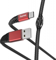 фото Кабель usb type-c, usb 2.0, 1,5 м black/red (00187218) hama