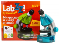 фото Микроскоп labzz mv1 azure + книга (77623) levenhuk