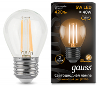 фото Светодиодные лампы filament e27 5w 420lm 2700k, шар, 10 шт gauss