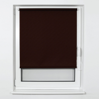 фото Штора рулонная s-17, текстура лён, 40x175 см, коричневая (605972) brabix