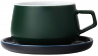 фото Чашка с блюдцем ella, 300 мл, темно-зеленая (v79765) viva-scandinavia