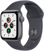 фото Смарт-часы watch se gps 40mm space gray aluminum case with midnight sport band (mkq13ru/a) apple