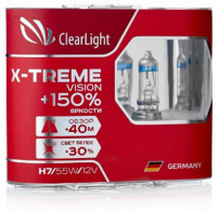 фото Лампа автомобильная галогенная h1 12v-55w x-treme vision + 150%, 2 шт (mlh1xtv150) clearlight