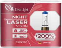 фото Лампа автомобильная галогенная h11 12v-55w night laser vision + 200%, 2шт (mlh11nlv200) clearlight