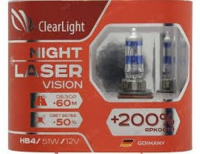 фото Лампа автомобильная галогенная hb4 12v-51w night laser vision + 200%, 2 шт (ml9006nlv200) clearlight