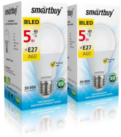 фото Светодиодная лампа a60-05w/3000/e27 (sbl-a60-05-30k-e27-a) smartbuy