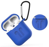 фото Чехол 1/2 с карабином для airpods blue (cbap01bl) eva