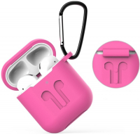 фото Чехол 1/2 с карабином для airpods fuchsia (cbap01fc) eva