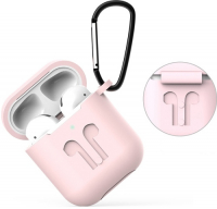 фото Чехол 1/2 с карабином для airpods pink (cbap01p) eva