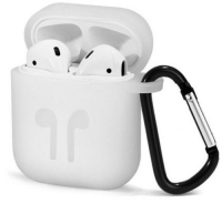 фото Чехол 1/2 с карабином для airpods white (cbap01w) eva