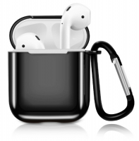 фото Чехол 1/2 с карабином для airpods black (cbap07b) eva